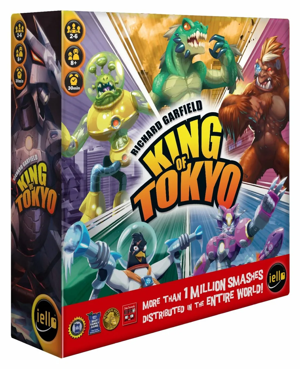 The King of Tokyo box with giant monsters fighting over a city