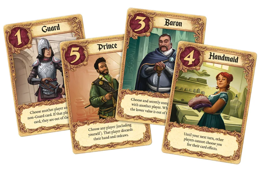 The Guard, Priest, Baron and Handmaid cards
