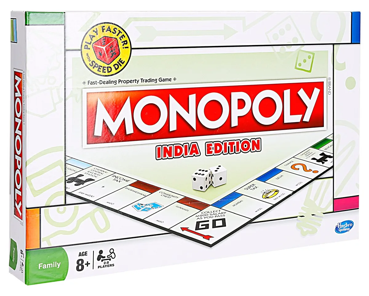 The Monopoly India Edition box, made in India for Hasbro India