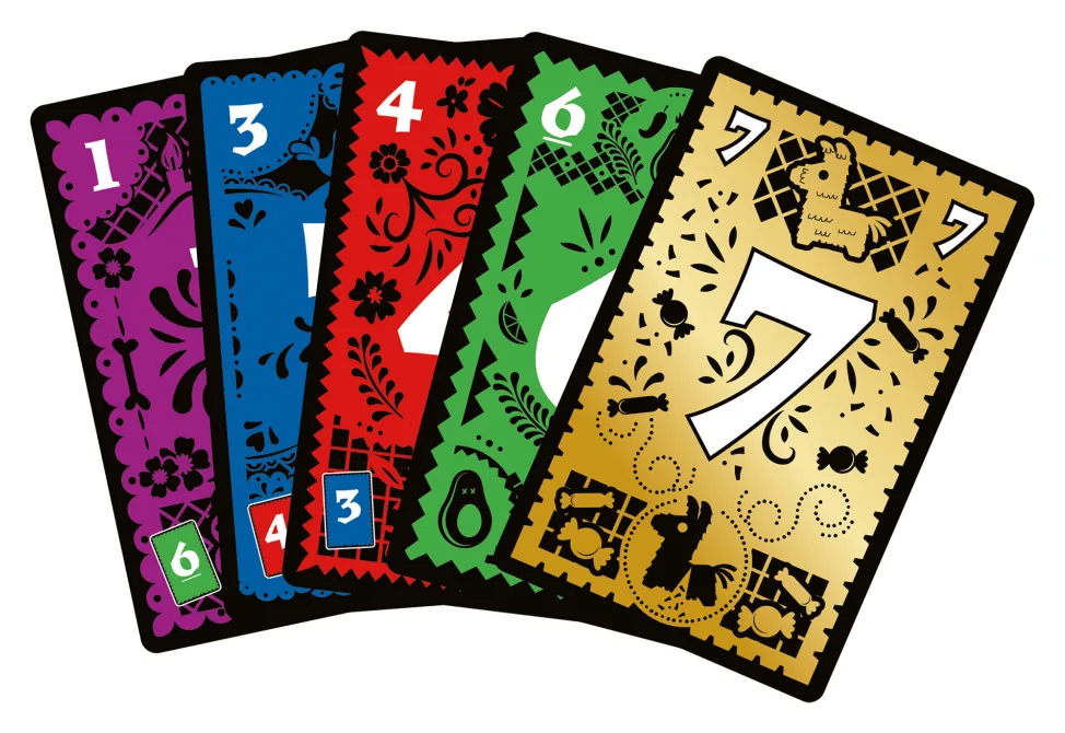 A fan of Trio cards: 1, 3, 4, 6 and a gold-foil 7